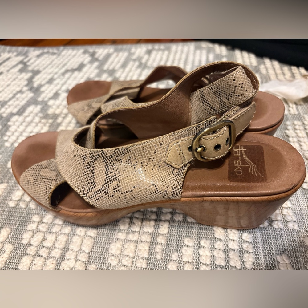 Dansko Tan and Brown Sandals
